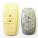 Polymer Clay Buttons or Clasp Components - LISTING FOR PAIR Faux Bone Kanji and Faux Driftwood Koi Buttons