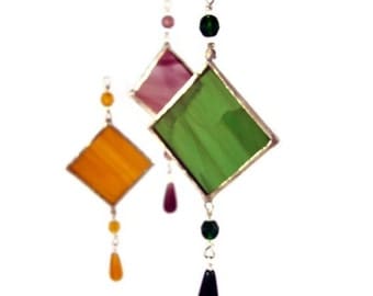 Stained Glass Suncatcher Spring Green or Color Choice