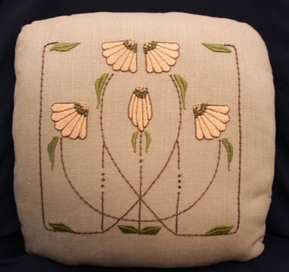 Arts and Crafts Embroidery kit Carrie's Garden Pillow