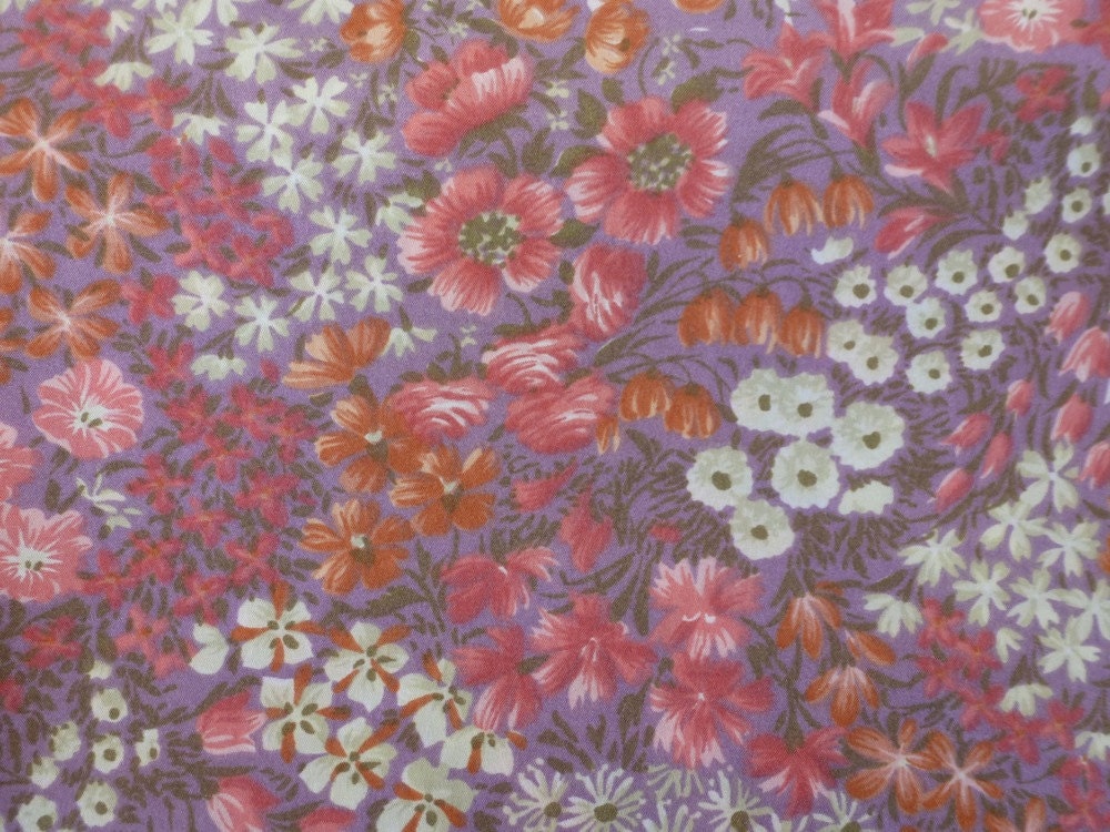 1960s Fabric by Kanebo // Vintage 1960s Floral Fabric