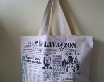 Newspaper Silkscreen Canvas tote