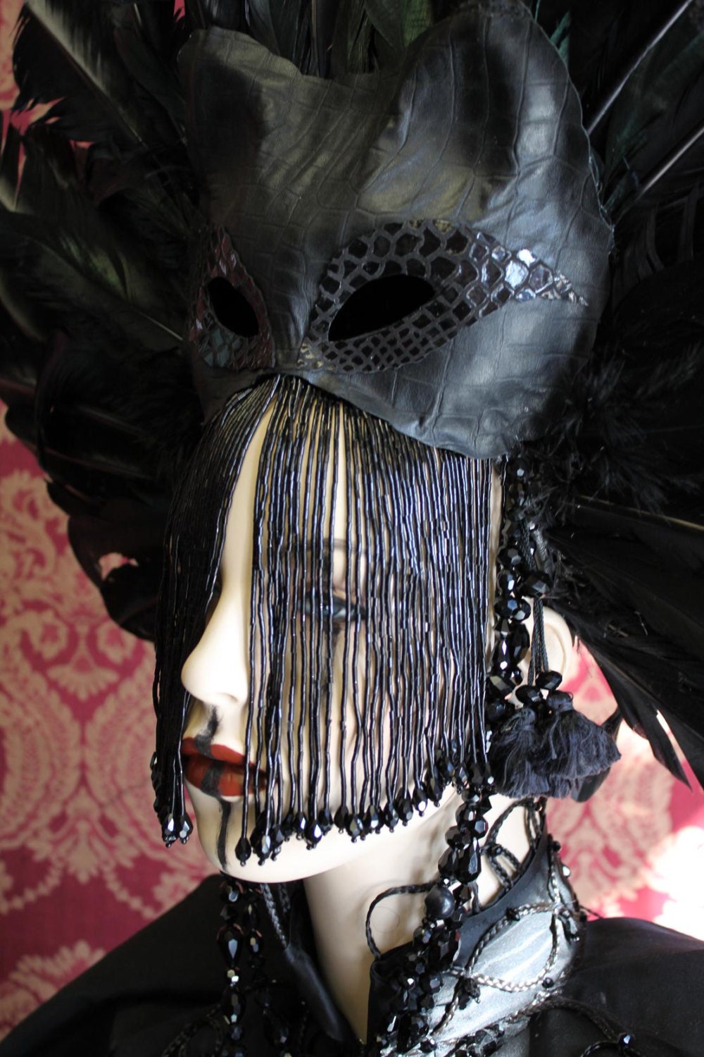 The Familiar Large Dramatic Shaman headdress of feathers