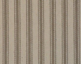 Taupe Ticking Material | Ticking Stripe Material | Vintage Inspired Ticking Material | Twill Ticking Material | 22 x 44