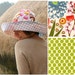 Gardening Hat Over the Top - Reversible Broad Brim - Womens - Grapefruit Cotton LouLouThi by Anna Maria Horner