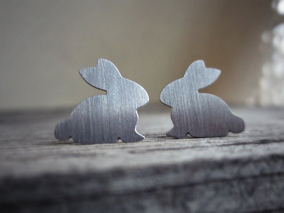 Bunny Rabbit Earrings Studs Hypoallergenic Steel