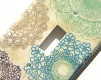 Light Switch Cover Switchplate -- Colorful Doilies