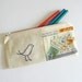 bird school pencil case vintage kitchen theme fabric