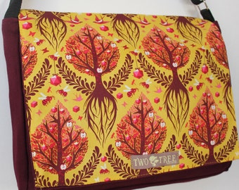 Burgundy TREE Of Life MESSENGER Book iPad Laptop Diaper BAG