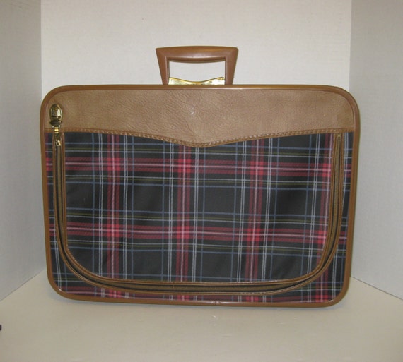 50% OFF Vintage Plaid Over Night Bag Carry On Bag by BehindTheWall