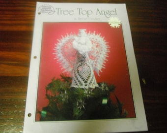 Thread Crocheting Patterns Tree Top Angel Crochet American School of Needlework White Christmas Collection Leaflet