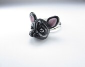 Black French Bulldog Ring - Dog jewelry - beadpassion