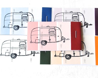 PAINT CHIP MATCHBOOK notepads Set of 5- Airstream Camper in brights
