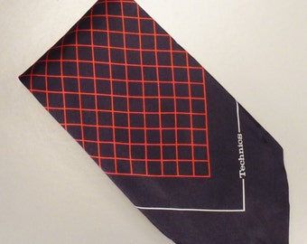 Designer TECHNICS Neck TIE SILK Corporate Design 1980s Dead Stock 57x 4plus in