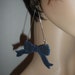 So Cute Denim Fabric Dangling Bow Earrings, Ladies Earrings, Womens Earrings, Ladies Jewelry, Free Shipping