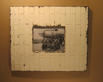 TIN CEILING Picture Frame White 8x10 Shabby Recycled chic S-1317-13