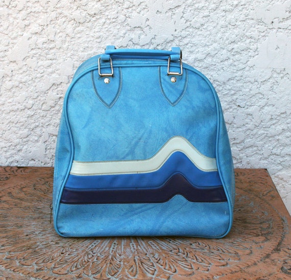 Vintage Turquoise Blue Bowling Ball Bag by MysticLily on Etsy