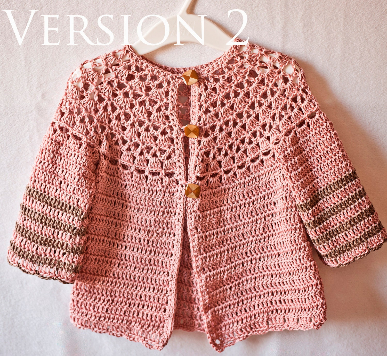 Crochet PATTERN Lace Cardigan one pattern two cardigans