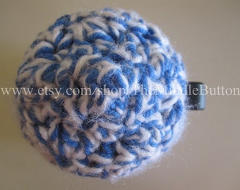 French Press Cozy - Single Serve Size - In Mid Blue and White