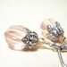 Custom Order for Cindy, Pink glass earrings vintage style spring blossoms