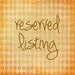 Reserved for Someone Special (K)