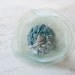 Romantic Bridal Bracelet with Handmade Embroidery Shadow Blue Flower