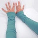 Arm Warmers in Aquamarine Dream - Long Fingerless Cuffs