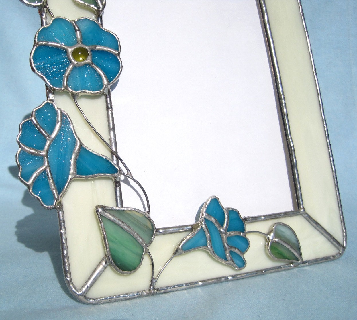 Morning Glories Stained Glass Picture Frame