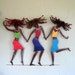 Art sculpture upcycled metal wall decor women friends sisters teens Girls just want to have fun