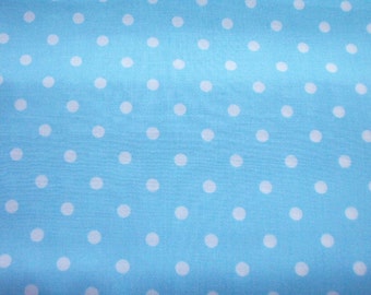 Scrap - Pastel Color Polka Dots on Blue - 1 Yard 112cm/44"W x 94cm/37"L(ko0805)