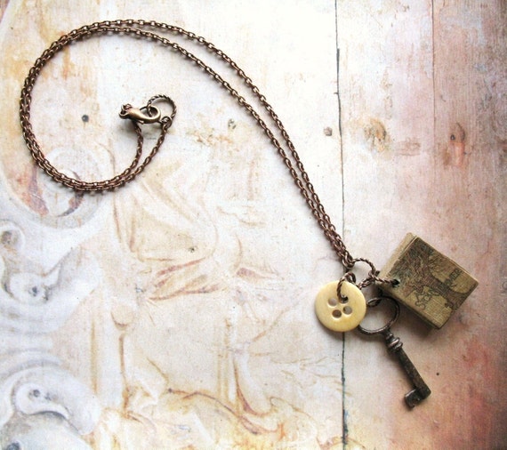 Story Teller Handmade Copper Chain Necklace With Miniature