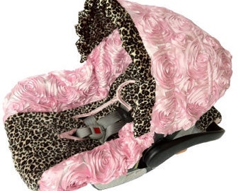 Items similar to 3D Roses Baby Pink & Zebra, Leopard or Giraffe Infant ...