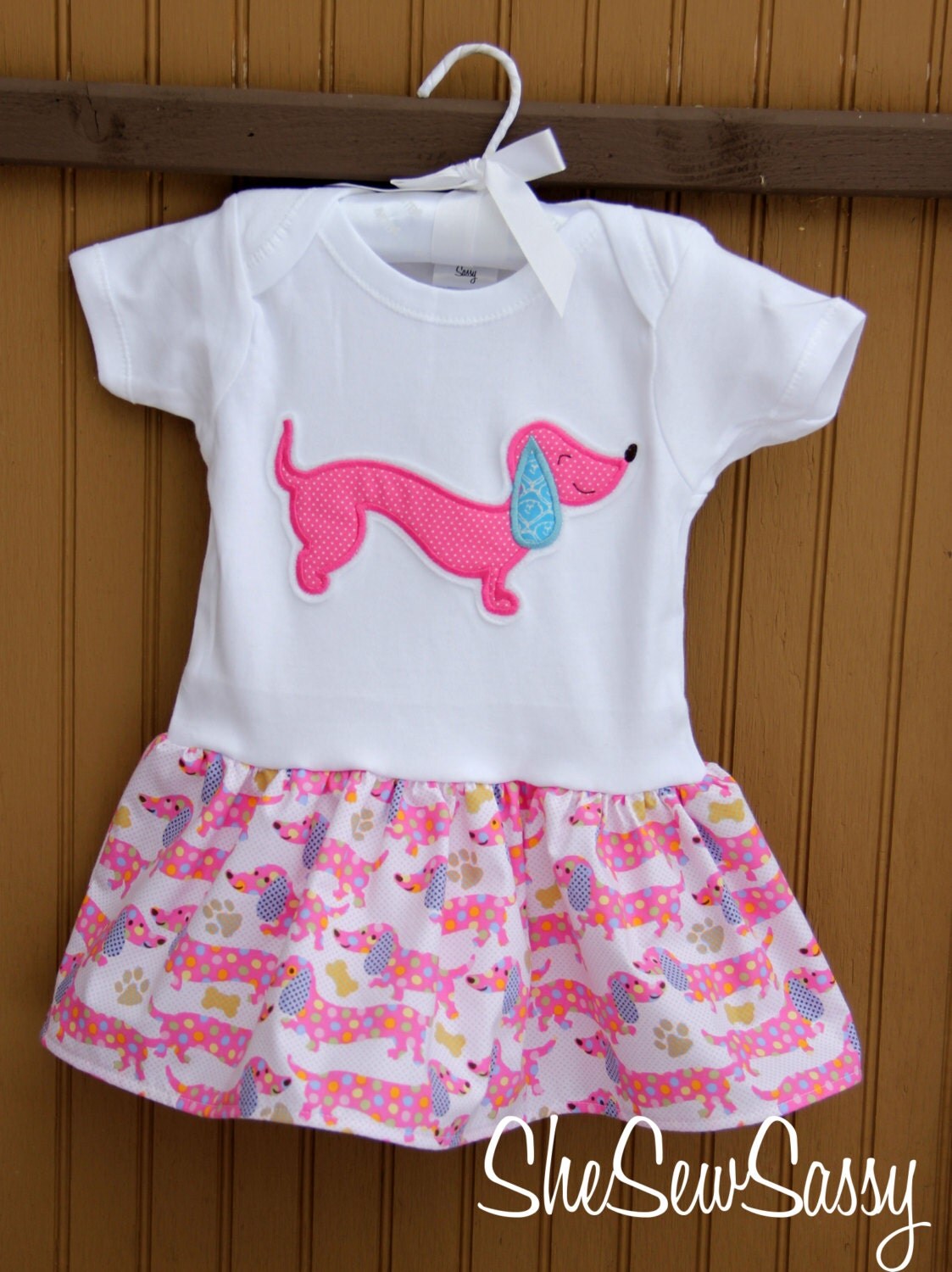 dachshund wiener dog onesie dress by SheSewSassy on Etsy