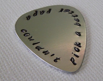 Guitar Pick / Custom Guitar Pick / Personalized Guitar Pick / Hand Stamped Guitar Pick / Aluminum Guitar Pick