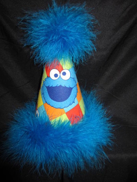 Cookie Monster Sesame Street Custom Birthday Party Hat Favors...1st Birthday Il_570xn