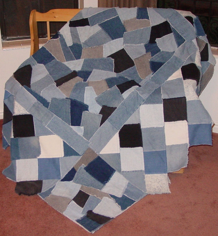 Crazy Denim Quilt Pattern pdf Download by quiltedsunshine on Etsy