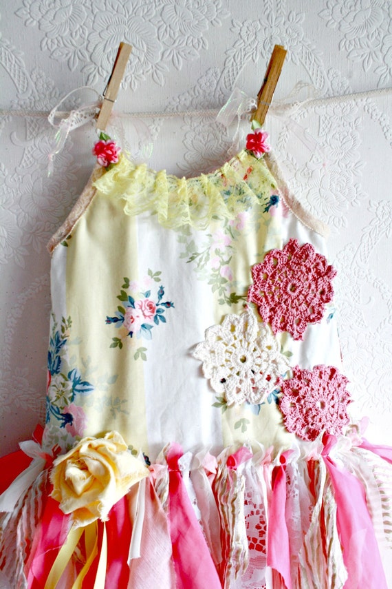 Shabby Chic Yellow Baby Dress Children's Clothing Woodland