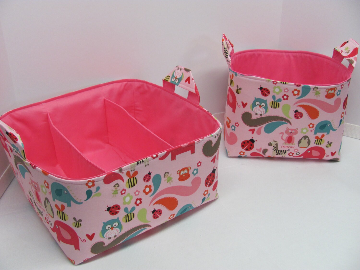 Caddy and Basket Set / Fabric Organizers Storage Container