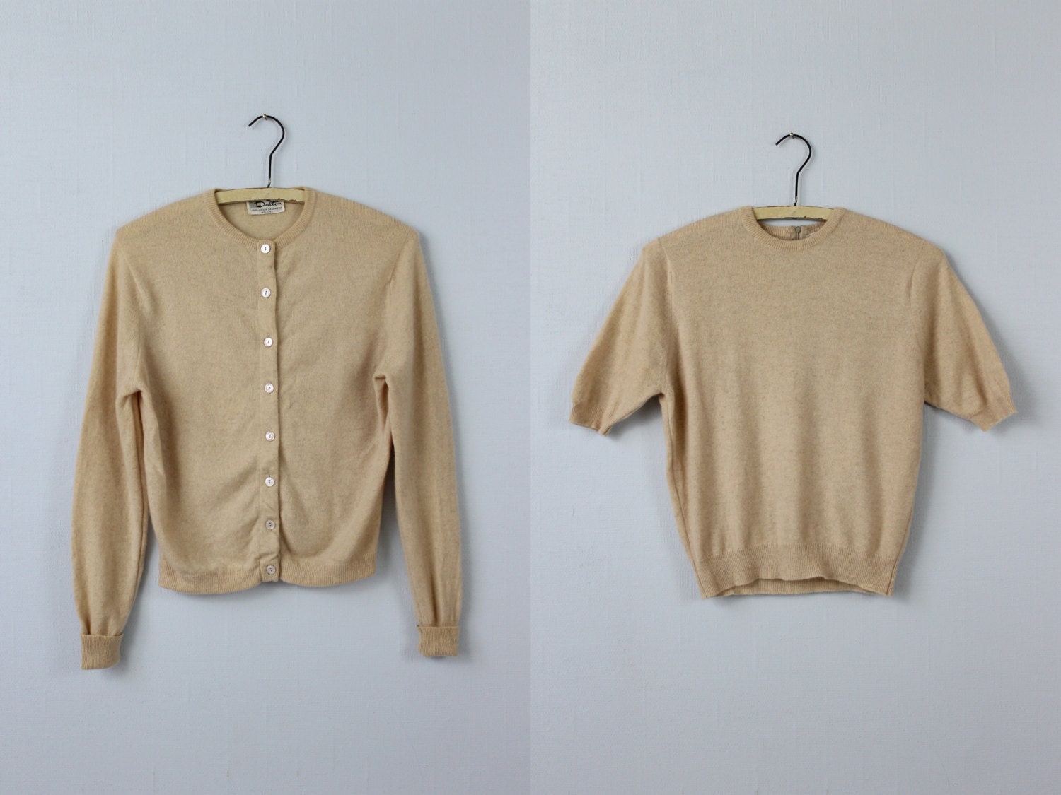 Vintage Cardigan Sweater / Twin Sweater Set / Cashmere Sweater