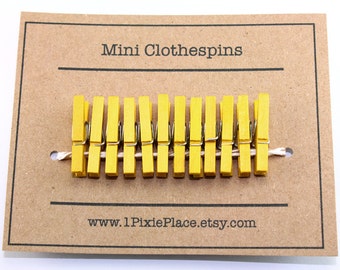 Mini Clothespins - Set of 12 - Bright