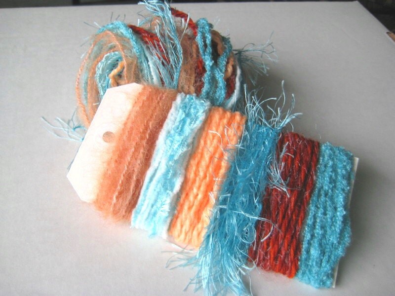 CORAL BAY Specialty Yarn Fiber Bundle by BessiesTreasures on Etsy