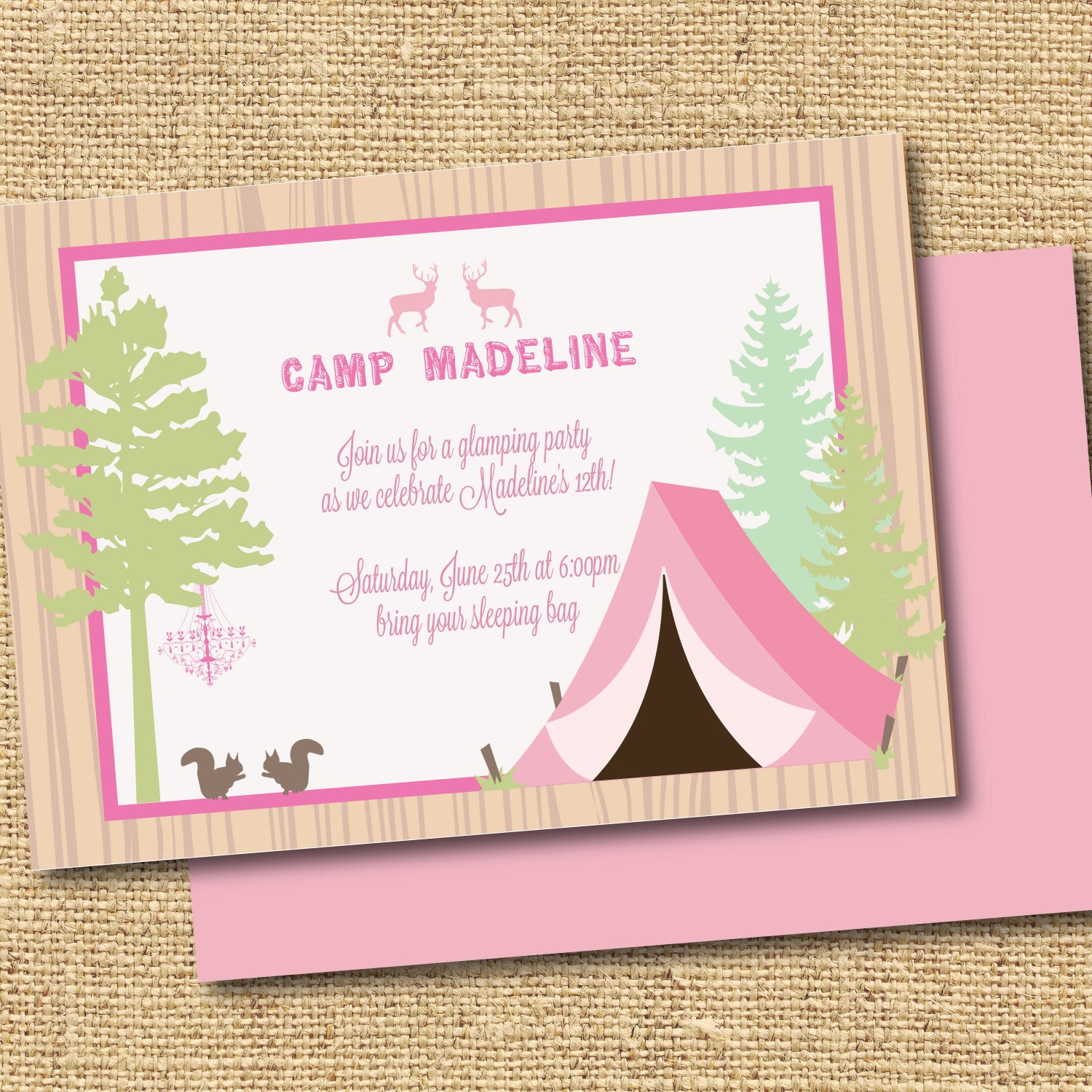 Glamping Invitation printable