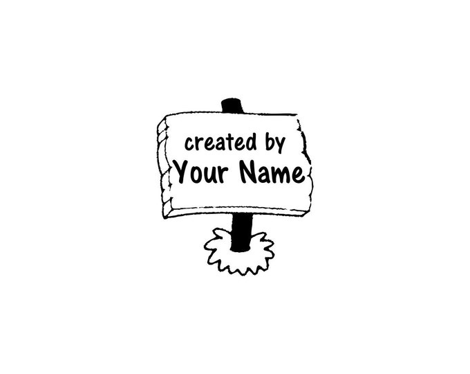 Handle Mounted or Cling Personalized Name custom made rubber stamps C28