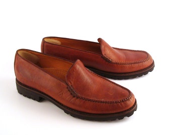 Cole Haan Loafers Brown Vintage 1990s Country Leather Shoes Women's size 10 AA