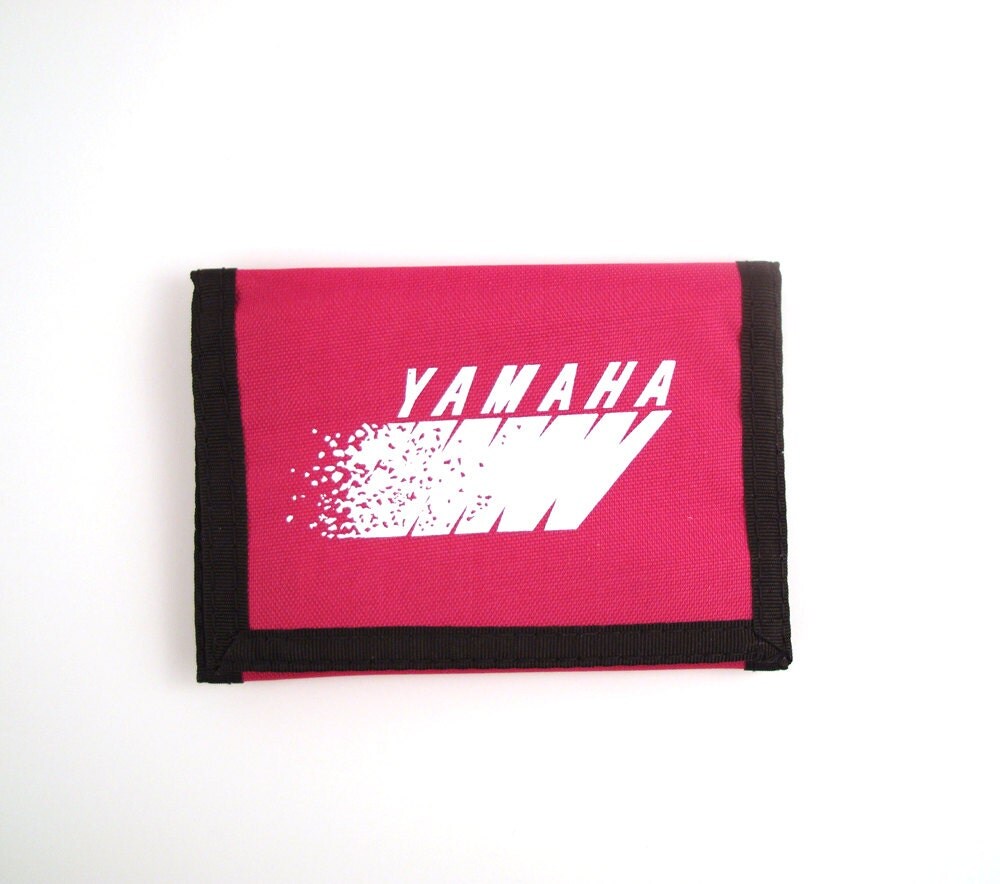 Yamaha Velcro Wallet Vintage 80s 1980s Pink Magenta Motorcycle