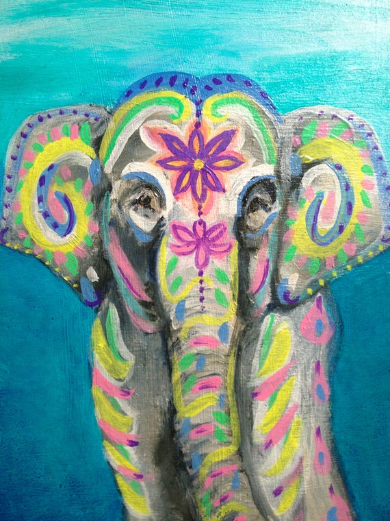 Indian Elephant Original Oil Painting