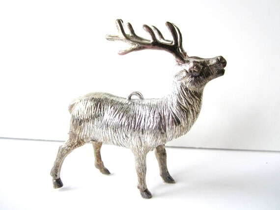 large silver reindeer figurines