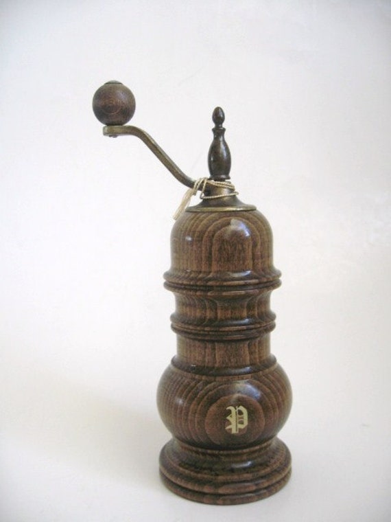 Wooden Pepper Mill Vintage Zassenhaus Keramik Dark Wood