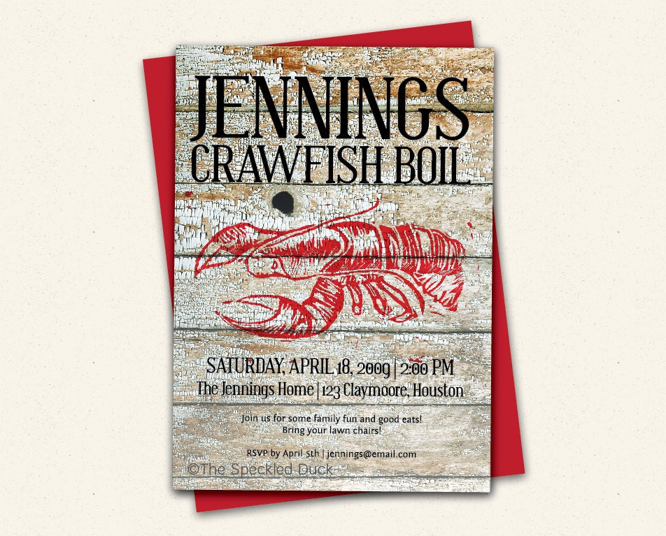 Crawfish Boli Invitations 4