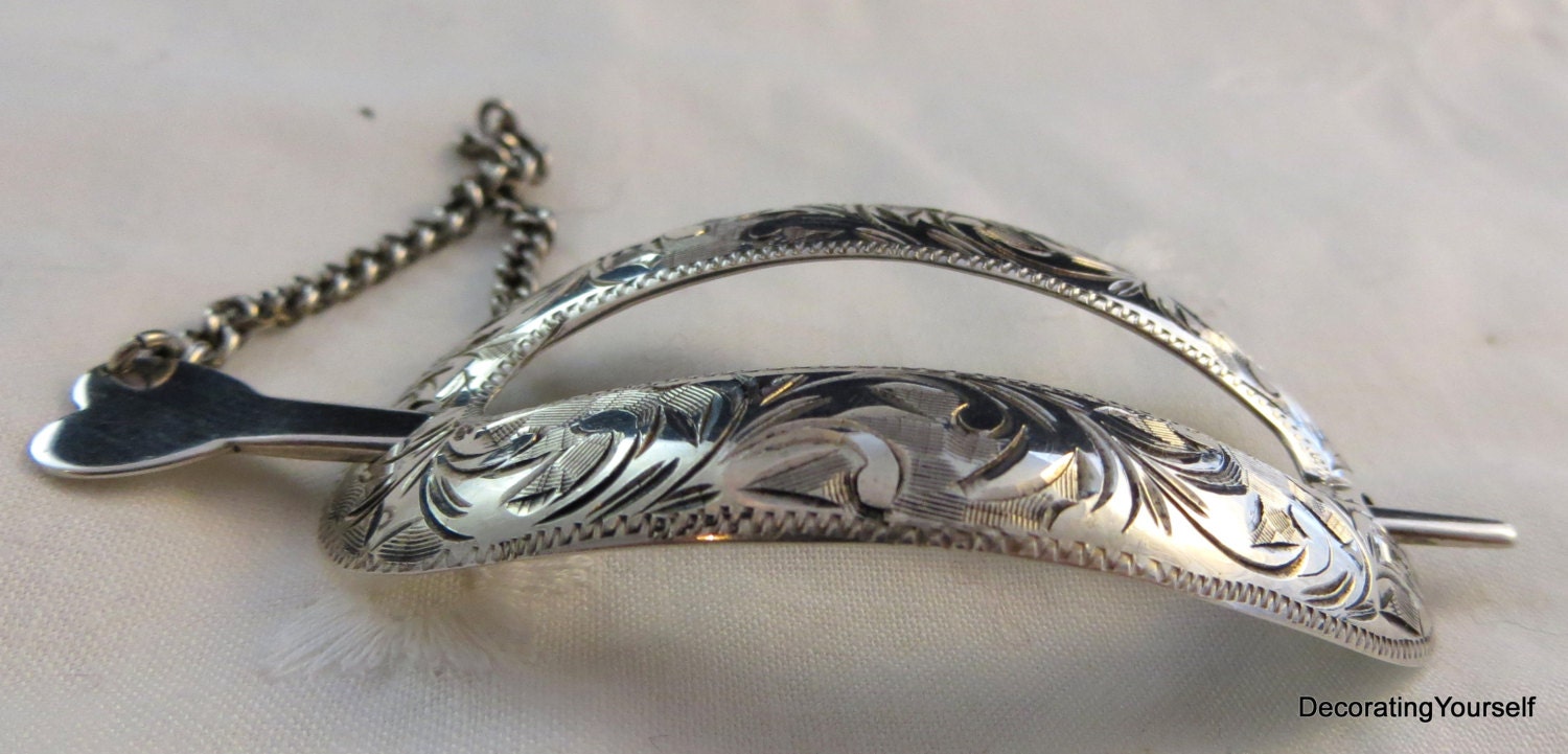 Japan Sterling Silver Hair Barrette Clip by DecoratingYourself