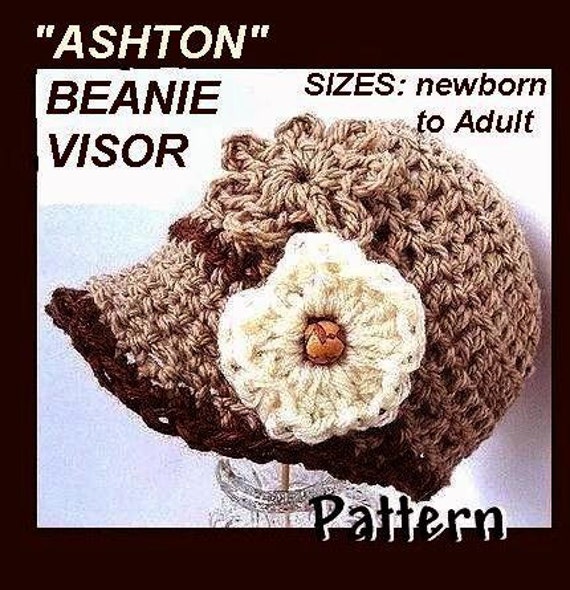 pattern baby beanie crochet boy Beanie PDF Hat Ashton all   Pattern  Visor sizes Crochet 74 Newsboy